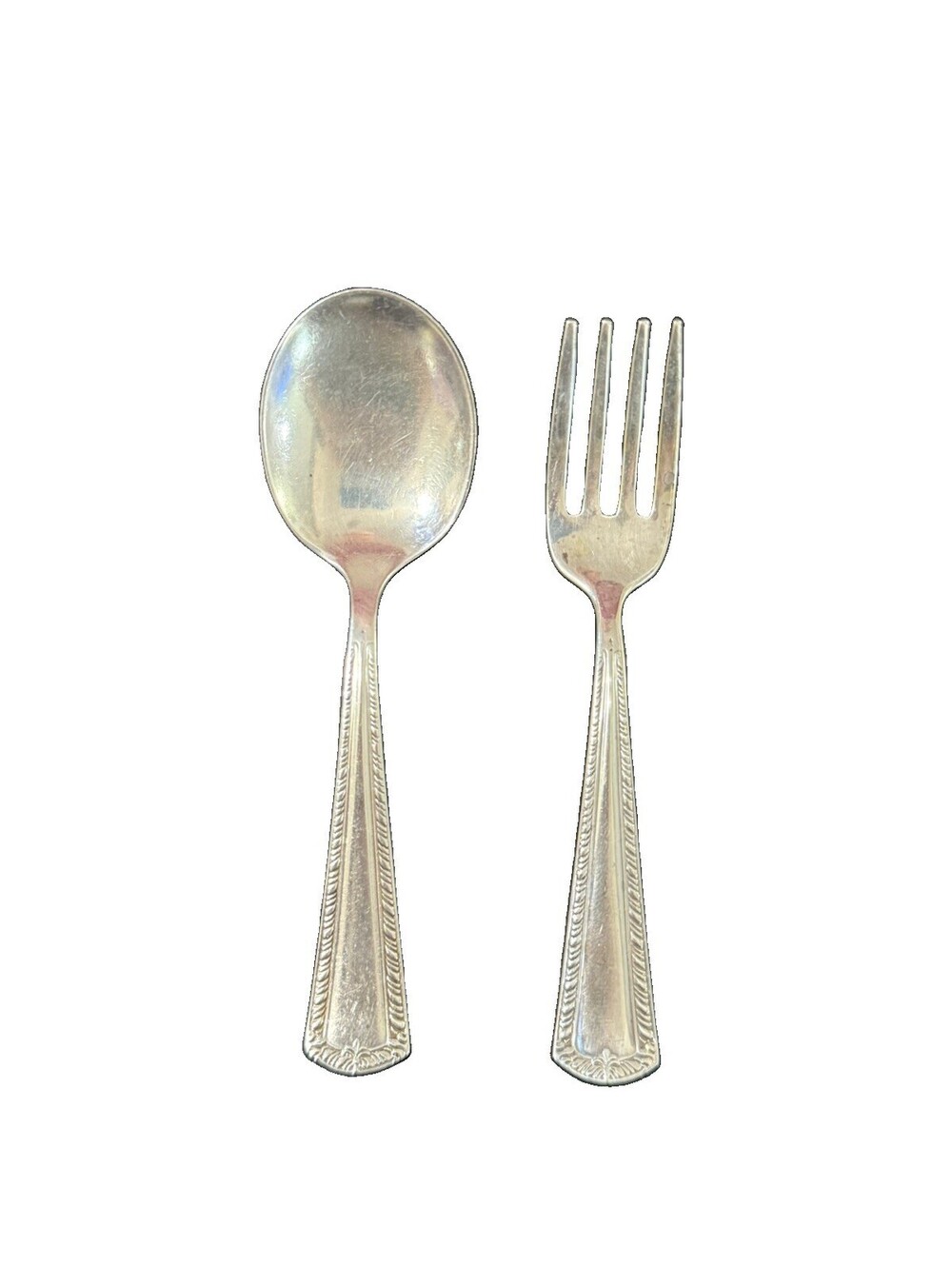 Saart Brothers SBS3 Sterling Silver Baby Spoon Fork Set 31g No Mono Vintage